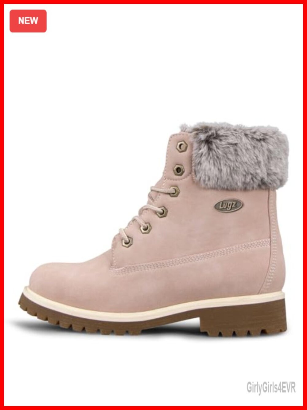 Faux Fur Lined Lace Up Chukka Boots Mid-Calf Synthetic